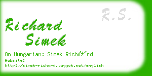 richard simek business card